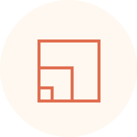 An icon of several squares showing scalability.